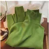 Blusa de gola alta para mulheres, justa ao corpo, cor sólida, manga longa, tricotada, base de lã sintética, suéter de puxar para mulheres, adequado para outono e inverno