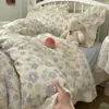 Juego puro de algodón de cuatro piezas con encaje fresco, funda de edredón 100% algodón, juego de ropa de cama para dormitorio para mujeres, juego de tres piezas, disponible al por mayor y dropshipping