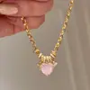 Artículo Popular de Xiaohongshu: Exquisita Pulsera de Corazón Rosa para Mujer con Diseño Único, Adecuada para el Uso Diario y Anillo Versátil