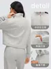 Sudadera con capucha de color liso para mujer, cuello alto, media cremallera, top corto holgado casual, deportivo, fitness, manga larga, otoño D26158