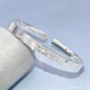 Pulsera de plata de ley 9999 con juramento de amor para hombres y mujeres, pulsera de pareja abierta sólida, pulsera de alta gama con personalidad de moda para hombres y mujeres