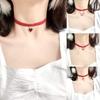 Joyería Japonesa y Coreana Otoño e Invierno Rojo Año Nuevo Navidad Collar Gargantilla Cadena para el Cuello Cadena de Lana Cadena Corta para Clavícula para Mujer