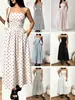 Vestido Sexy de Rayas Bloque de Color sin Tirantes para Mujer, Nuevo Estilo de Alta Gama para Verano, Elegante Vestido Largo de Cintura Alta Adelgazante