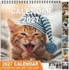 Calendário de Mesa Desenho Gato Fofo 2027 com Touca de Dormir Listrada Gato Laranja Calendário de Mesa Presentes de Feriado Europeus e Americanos Em Estoque Atacado