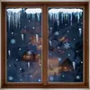 Decoraciones Navideñas Amazon Transfronterizas Azul Fantasía Hielo y Nieve Pegatinas de Vidrio Copo de Nieve Pegatinas Electrostáticas Venta al Por Mayor