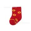 Meias de Bebê Inverno Desenho Animado Terry Espessadas Meias Quentes de Inverno para Bebê Meia-Calça Média Meias de Ano Novo Meias Vermelhas para Bebê de Um Ano