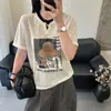 Blusa de Tricô Falsa Duas Peças de Seda Gelo com Manga Curta para Mulheres, Novo Design de Verão 2026, Caimento Solto, Camiseta Rejuvenescedora, Blusa Fina