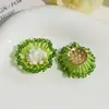 Cuentas Tubulares de Lujo Ligero Vintage Flor Hueca Margarita Pendientes DIY Tachuelas Clips Laterales Funda de Teléfono Decoración de Flor para Zapatos Accesorios