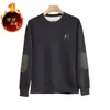 Suéter casual de inverno novo para homens, gola redonda, estilo coreano, caimento justo, estampado com letras, gola redonda, top moderno versátil