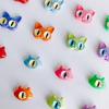 Accesorios de joyería de aleación con pintura y agujero recto con cuentas de gato monstruo, divertidos y bonitos para niños