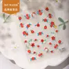 Los Nuevos Pegatinas para Uñas Florales Rojas Retro de Sky Son Populares Nuevas Pegatinas Adhesivas para Uñas Florales Estilo Chino Rojo Anaranjado