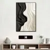 Pintura Decorativa Moderna Minimalista para Sala de Estar, Arte de Pared Oceánico Texturizado en Blanco y Negro, Arte Personalizado para Hotel, Mural para Vestíbulo