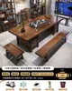 Mesa de Té Grande y Juego de Sillas Una Mesa Cinco Sillas Nuevo Estilo Chino Mesa de Café Juego de Té Integrado Juego Completo Oficina Hogar Estación para Preparar Té