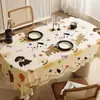Toalha de Mesa Oval Desenho Animado Impermeável Resistente ao Calor Sem Lavagem Tapete para Mesa de Jantar Tecido com Textura de Linho Toalha de Mesa Luxo Leve Toque de Alta Qualidade Capa para Mesa de Centro