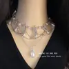 Retro Luxo Leve Indústria Pesada Luxo Leve Estilo Popular Colar Versátil Coleção Nicho Elegante Corrente de Clavícula Gargantilha Feminina