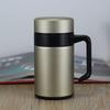 Termo de acero inoxidable 304 para oficina, para hombre de negocios, con asa, filtro de malla, taza de té, regalo, logotipo imprimible