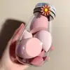 Embalagem de mamadeira esponja de maquiagem para uso úmido e seco, delicada e não absorve pó, esponja de maquiagem tamanho viagem para conveniência