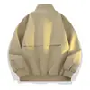 Chaqueta de Cremallera Retro con Cuello Alto de Marca de Tendencia de Alta Calidad Transfronteriza para Hombre, Chaqueta Casual Holgada