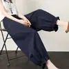 Pantalones tipo linterna adelgazantes con forma de capullo para mujer, pantalones de verano, puños elásticos, holgados, modernos Temporada Intermedia 2026, transpirables, encaje, finos, color liso, de lana