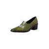 Suela silenciosa, diseño minimalista, uso diario, piel lavada, zapatos de piel pequeños, colección otoño 2026, tacón medio grueso, punta cuadrada, piel genuina, zapatos planos de corte bajo, zapatos de mujer