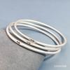 Pulsera de Plata Esterlina 9999 para Mujer Moebius Campana de la Fortuna Antigua de Tres Círculos Pulsera de Moda Niche Pulsera Exquisita
