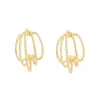 Pendientes de aro cruzados circulares multicapa geométricos huecos irregulares de venta caliente transfronteriza pendientes de moda retro de estilo frío