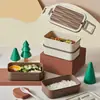 Lonchera Infantil, Lonchera para Estudiantes y Trabajadores de Oficina, con Cubiertos, Aptas para Microondas, Grado Alimenticio, Calentables, Lonchera Bento Compartimentada