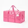 Bolsa de embalaje móvil de material PP, bolsa de almacenamiento plegable para ropa y equipaje, bolsa de almacenamiento cúbica moderna y simple