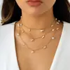 Collar de perlas largas apiladas, estilo retro, dulce y fresco, estilo francés, estilo transfronterizo europeo y americano.