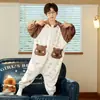 Pijama de una pieza para niños, Otoño e Invierno, Franela Engrosada Anti-Patada Cálido Coral Fleece, para Niños Medianos y Grandes, Ropa de Casa para Niñas
