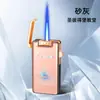 Isqueiro Portátil de Disparo Direto com Aparência Premium, Padrão Aurora Colorido da Moda, Isqueiro à Prova de Vento com Chama Azul, Venda por Atacado de Presentes