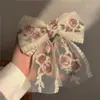 ¡Esto es demasiado de cuento de hadas! Color de Primavera Bordado Pesado Súper Hada Flor Lazo Pasador Accesorios para el Cabello Pinza Superior