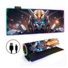 Alfombrilla de Ratón Gundam Super Luminosa RGB Gaming Esports Almohadilla para Teclado LED Engrosada Antideslizante Almohadilla de Mesa Exclusiva de Fábrica