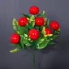 Fruta Simulada Pequena Laranja Kinkan Maçã 12 Cabeças Espuma Fruta Cabo Flor Decoração de Casa Display Fruta Falsa Simulada Atacado