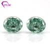 Piedra suelta redonda de moissanita verde 0.4-10CT joyería piedra principal taladro roto venta al por mayor corte especial taladro suelto