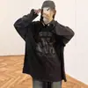 Diseño Estilo Coreano Primavera y Otoño Estampado de Gato de Dibujos Animados Camiseta de Manga Larga Nueva para Mujer Holgada Perezosa Estudiante Top Versátil