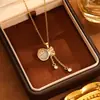 Collar de Borla de Moneda de Cobre y Calabaza de Nácar de Lujo Ligero, Nuevo Estilo Chino, Buena Suerte y Riqueza, Regalo Exquisito para Novias y Ancianos en el Festival Qixi