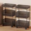 Estante de Almacenamiento para Cocina de Pie Multifuncional Gran Capacidad Estante de Almacenamiento para Frutas y Verduras Multicapa Móvil Carrito Pequeño Cesta para Verduras