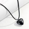 Collar largo de cuero ajustable con forma de corazón negro de Corea del Sur para mujer, cadena de suéter de alta gama estilo retro rojo, accesorios