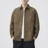 Roupas Masculinas Fengshe / Nova Camisa Casual Solta de Manga Longa Estilo Retro Japonês para Primavera e Outono / Jaqueta de Trabalho Americana