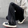 Pantalones vaqueros retro americanos para hombre, estilo urbano europeo y americano, con diseño elegante, elásticos, negros, sueltos y rectos, informales.