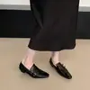 Primer Encuentro Temporada 2026 Otoño/Invierno Nueva Colección: Mocasines Retro de Tacón Grueso para Mujer, Versátiles y Adelgazantes, Zapatos de Piel Estilo Británico