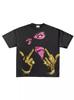 Camiseta holgada de algodón unisex con estampado de moda urbana oscura estilo Harajuku retro americano Y2K de verano