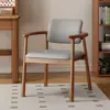 Sillón de Madera Maciza Nórdico Sofá Individual Silla de Escritorio para el Hogar Respaldo Cómodo Silla para Ancianos Silla de Mesa de Centro de Ocio para Alojamiento