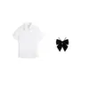Nueva camisa blanca JK, minifalda femenina, corte ajustado, estilo preppy, top de uniforme con corbata y lazo, camisa versátil