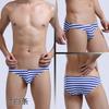 Venta al por mayor de fábrica Ropa interior juvenil japonesa y coreana para hombre de cintura baja Sexy Moda Calzoncillos a rayas C-010