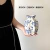 Jarrón de Porcelana Azul y Blanco de Nuevo Estilo Chino Adornos para Arreglos Florales Nicho de Gama Alta Decoración del Hogar Jarrón de Cerámica de Lujo Ligero de Alto Valor