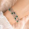 Pulsera Transfronteriza de Circonita en Forma de Corazón de Doble Capa para Mujer, Nicho de Lujo Ligero, Exquisita Mejor Amiga, Pulsera de Diseño de Moda Personalizado para Mujer