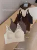 Roupas Íntimas Femininas Sem Costura Respiráveis de Malha Leve com Copas de Orelha de Coelho Alças Finas Bandeau Invisível Anti-exposição 1620