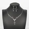 Pendientes de Zirconia Estilo Coreano Nuevos Transfronterizos Europeos y Americanos Collar Joyería de Novia Set de Joyería Fabricante Mayorista